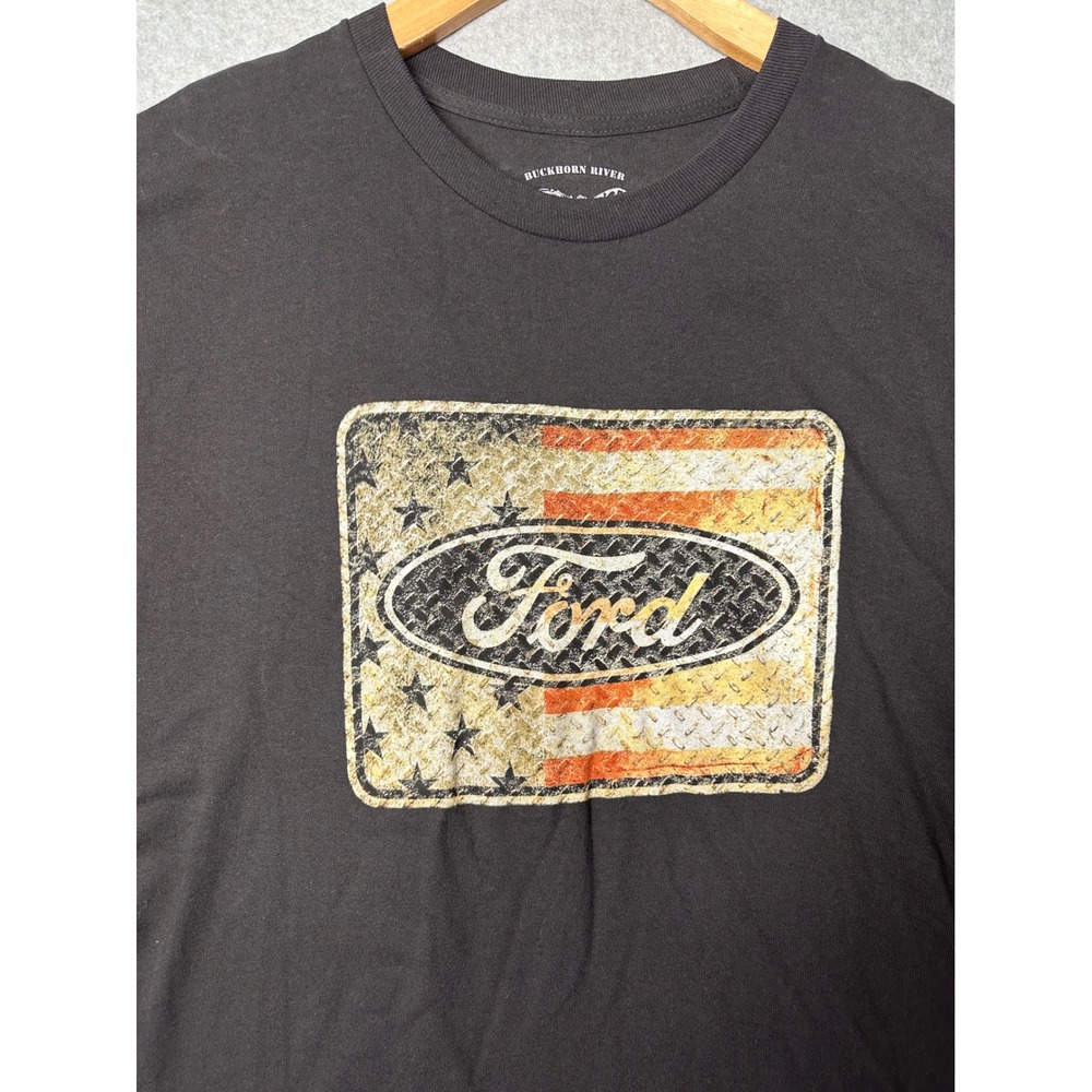 Buckhorn River Mens Black Ford Graphic T Shirt 2XL 100‎ Percent Cotton